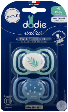 Dodie Sucettes +6 Mois Duo Jour Extra Nature Bleue F3 2 Pièces
