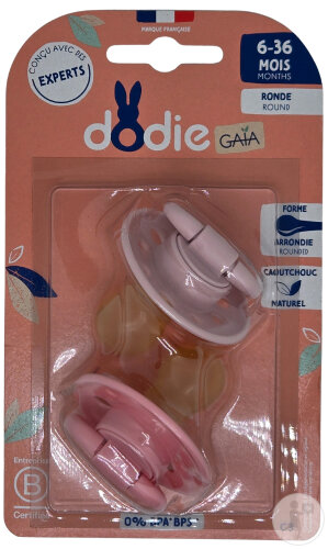 Dodie Sucettes Rondes Gaïa Bébés 6-36 Mois 2 Pièces