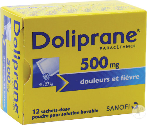 Doliprane 500mg Paracétamol Douleurs Et Fièvre Poudre Pour Solution Buvable 12 Sachets-Dose