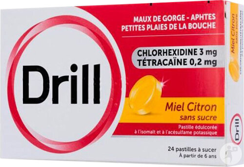 Drill Miel Citron Pastilles À Sucer Sans Sucre 36 Pièces