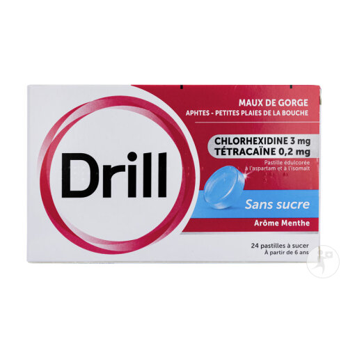 Drill Sans Sucre Maux De Gorge 24 Pastilles À Sucer-2