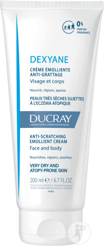 Ducray Dexyane Crème Emolliente Anti-Grattage Peau Très Sèche/Tendance Atopique Démangeaisons 200ml