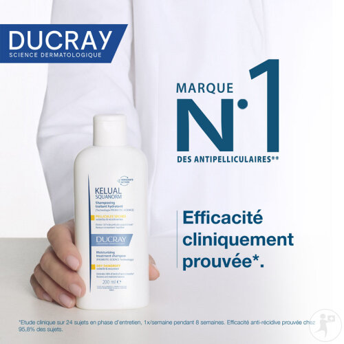 Ducray Kelual Squanorm Shampoing Traitant Hydratant Pellicules Sèches 400ml-5