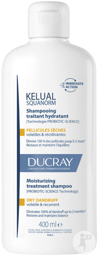 Ducray Kelual Squanorm Shampoing Traitant Hydratant Pellicules Sèches 400ml