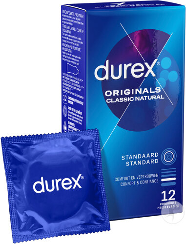 Durex Classic Natural Préservatifs Lubrifiés Confort Et Confiance 12 Préservatifs