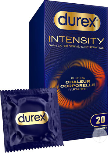 Durex Intensity Préservatifs Sans Latex Dernière Génération Ultra Fins Ultra Lubrifiés 20 Pièces