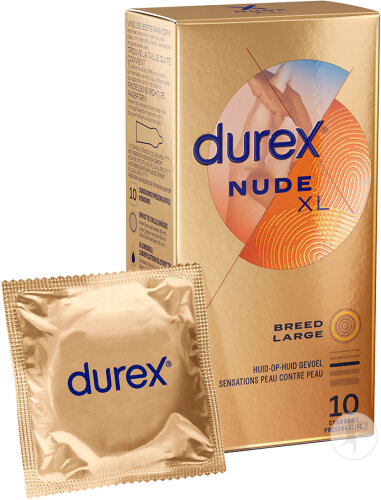 Durex Nude Préservatifs Sensation Peau Contre Peau XL 10 Pièces