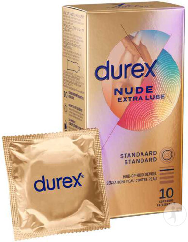 Durex Nude XL Préservatifs Homme Ultra Fins Et Extra Larges 60mm 10 Pièces