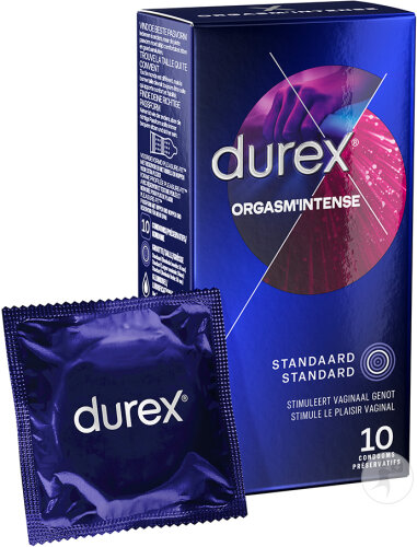 Durex Orgasm'Intense Préservatifs Lubrifiés Gel Et Texture Stimulants Pour Elle 10 Préservatifs