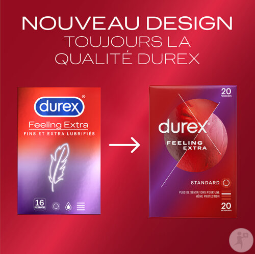 Durex Feeling Extra Préservatifs Fins Et Extra Lubrifiés 20 Pièces-4