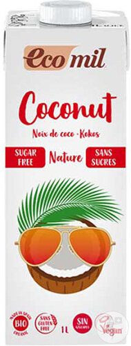 Ecomil Boisson Cocos Sans Sucres Bio 1l