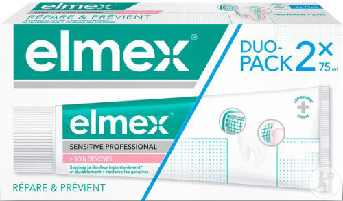 Elmex Sensitive Professional Pâte Dentifrice Soin Des Gencives 2x75ml