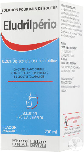 EludrilPerio 0,20% Digluconate De Chlorhex. Solution Pour Bain De Bouche Flacon 200ml