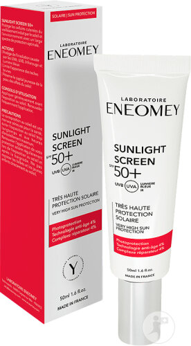 Eneomey Sunlight Screen IP50+ Très Haute Protection Solaire Tube Airless 50ml