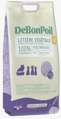 DeBonPoil Litière Naturelle Agglomérante Lavande Pour Chat 2,8kg