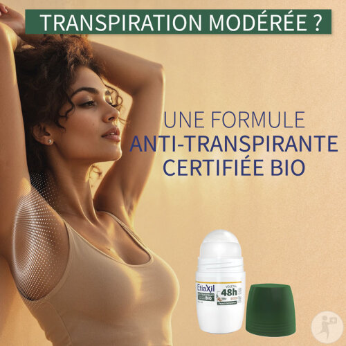 Etiaxil Déodorant Anti-Transpirant Végétal Transpiration Modérée 48h Parfum Coco Bio Roll-On 2x50ml-9