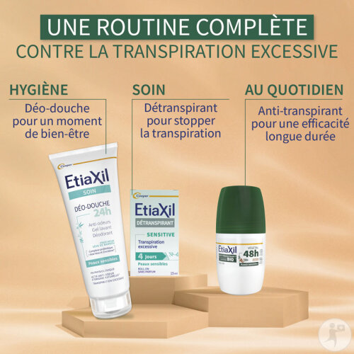 Etiaxil Déodorant Anti-Transpirant Végétal Transpiration Modérée 48h Parfum Coco Bio Roll-On 2x50ml-10