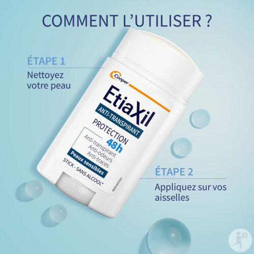 Etiaxil Déodorant Anti-Transpirant Traitement Transpiration Modérée Aisselles 48h Stick 40ml-5