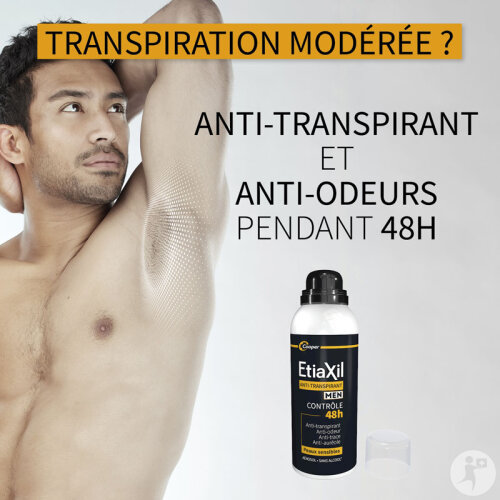 Etiaxil Déodorant Anti-Transpirant Homme Contrôle 48h Transpiration Modérée  Aérosol 150ml-8