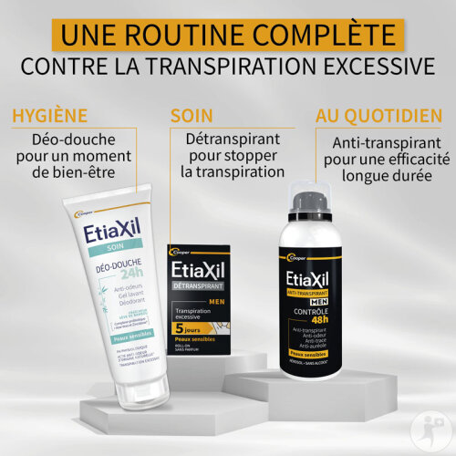 Etiaxil Déodorant Anti-Transpirant Homme Contrôle 48h Transpiration Modérée  Aérosol 150ml-9