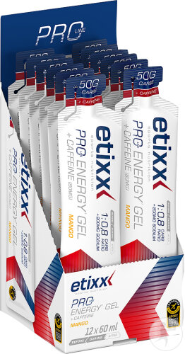 Etixx Double Carb Energy Gel Pro Line + Caffeine Mango 12x60ml
