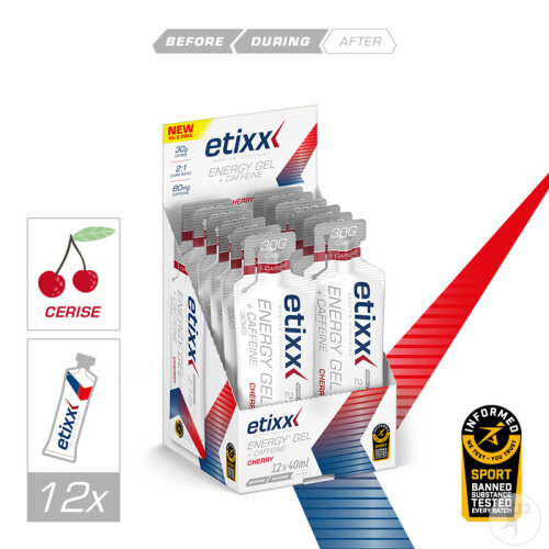 Etixx Energy Gel + Cafféine Cerise 12x40ml-3
