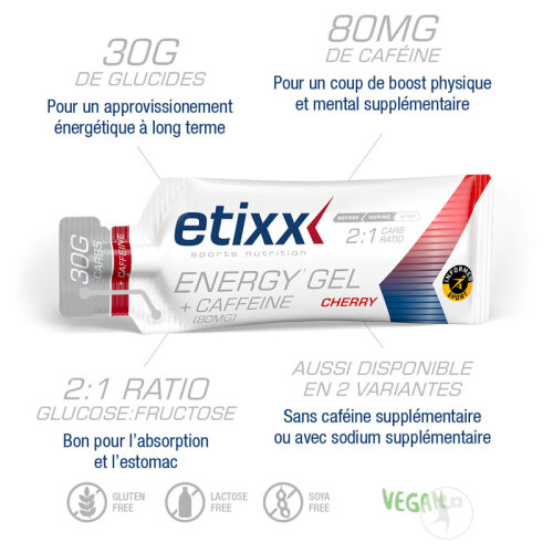 Etixx Energy Gel + Cafféine Cerise 12x40ml-4
