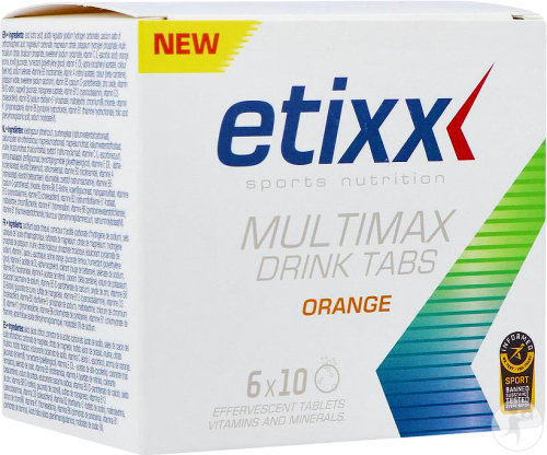 Etixx Multimax Drink Tabs Vitamines Et Minéraux Orange 6x10 Comprimés Effervescents