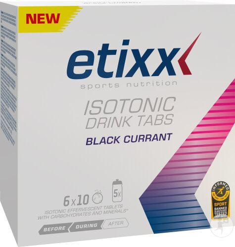 Etixx Sports Nutrition Isotonic Comprimés Effervescents Cassis Pièces 6x10