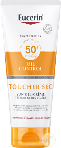 Eucerin Sun Oil Control IP50+ Toucher Sec Gel-Crème Ultra-Légère Tube 200ml