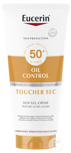 Eucerin Sun Oil Control IP50+ Toucher Sec Gel-Crème Ultra-Légère Tube 200ml