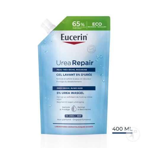 Eucerin UreaRepair Gel Lavant 5% Urée Peaux Sèches Et Rugueuses Recharge 400ml-2