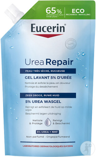 Eucerin UreaRepair Gel Lavant 5% Urée Peaux Sèches Et Rugueuses Recharge 400ml