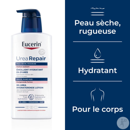 Eucerin UreaRepair Émollient Hydratant 5% D'Urée Apaisant Peau Sèche Et Rugueuse Avec Pompe 400ml-4
