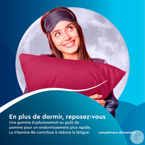 EuphytoseNuit Gomme Pomme Complément Alimentaire Endormissement Plus Rapide 30 Gommes-6