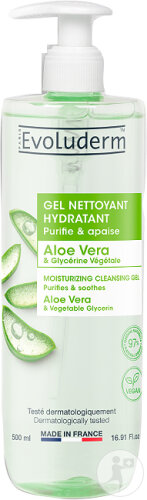 Evoluderm Gel Nettoyant Hydratant Aloe Vera 500ml
