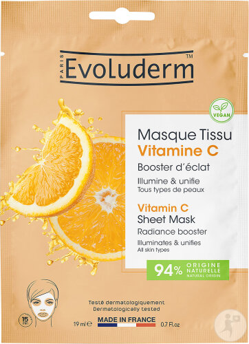 Evoluderm Masque Tissu Vitamine C Booster D’Éclat 19ml