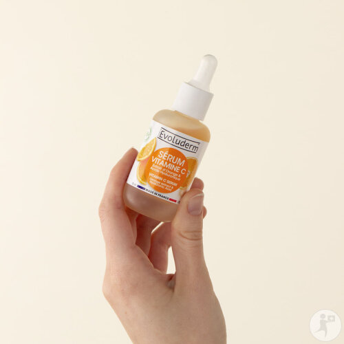 Sérum Visage Vitamine C EVOLUDERM - Enrichi En Extrait D'Orange Et Acide Hyaluronique - Neuf