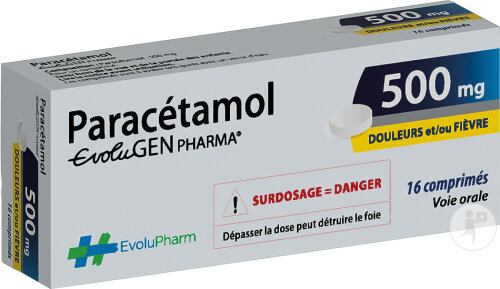 Evolugen Pharma Paracétamol 500mg 16 Comprimés