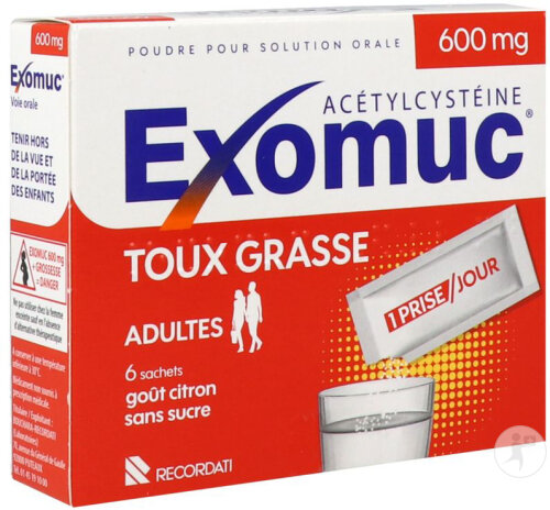 Exomuc 600mg Poudre Pour Solution Orale 6 Sachets
