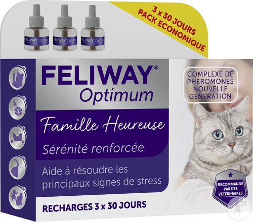 Feliway Optimum Happy Family Recharges Pour Diffuseur Pièces 3x48ml