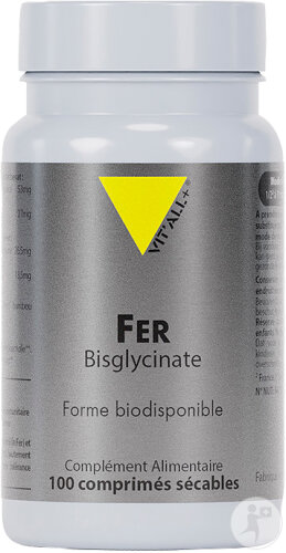 Vit'all+ Fer Bisglycinate Haute Absorption 27mg 100 Comprimés Sécables