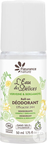 Fleurance Nature Déodorant Eau Des Délices Verveine Et Bergamote Bio Roll-On 50ml