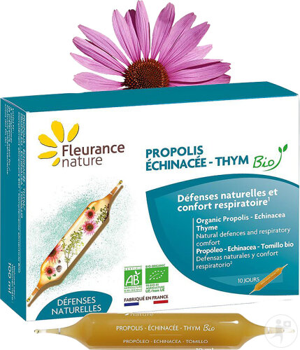 Fleurance Nature Propolis Echinacée Thym Bio 10 Ampoules