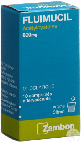 Fluimucil Comprimés Effervescents 600mg Adulte Citron 10 Pièces
