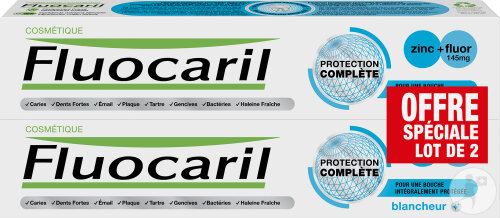 Fluocaril Protection Complète/Dentifrice Blancheur Tubes 2x75ml