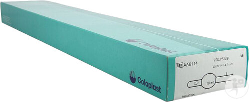 Folysil Cathéter Silicone Deux Voies Nelaton 10ml 41cm CH14 5 Pièces