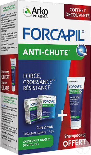 Forcapil Anti-Chute Pack Découverte 30x2 Comprimés + Shampoing 200ml Gratuit