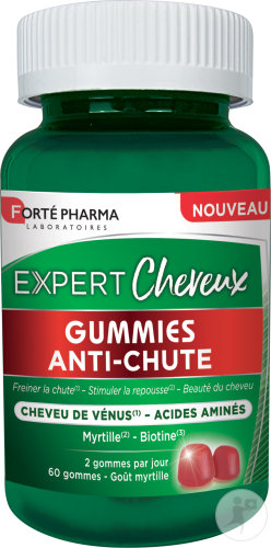 Forté Pharma Expert Cheveux Gummies Goût Myrtille 60 Gommes
