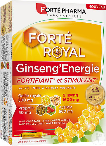 Forté Pharma Forté Royal Ginseng'Energie Fortifiant Et Stimulant Ampoules 20x10ml